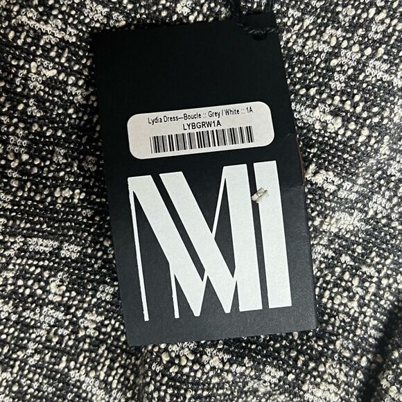 MM Lafleur Lydia Boucle Twisted Strap Tweed Knit Sheath Dress Gray Size +1 NWT - Picture 7 of 14